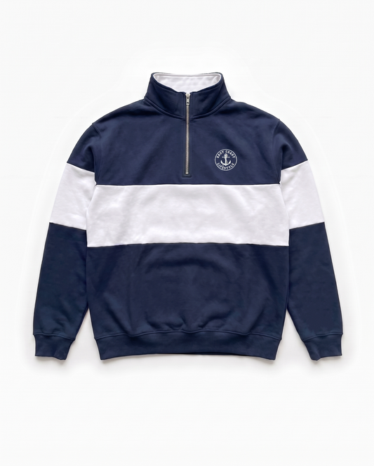Quarter Zip Striped Sweatshirt