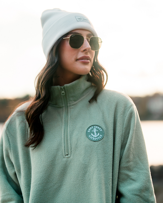Quarter Zip Polar Fleece - Sage